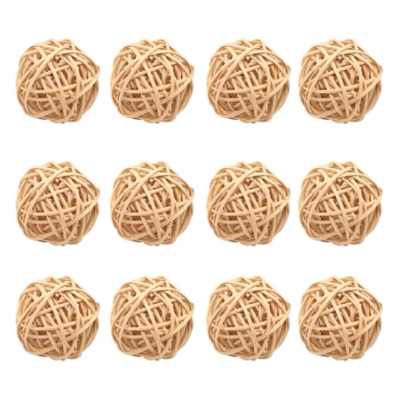 BJBSJSZ Natural Rattan Decorative Ball Set - 2-Inch Wicker Rattan Spheres for Bowl and Vase Fillers, Rustic Centerpiece Accents for Home, Wedding, and Holiday Table Decor
