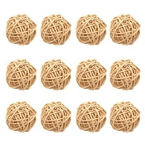 BJBSJSZ Natural Rattan Decorative Ball Set - 2-Inch Wicker Rattan Spheres for Bowl and Vase Fillers, Rustic Centerpiece Accents for Home, Wedding, and Holiday Table Decor