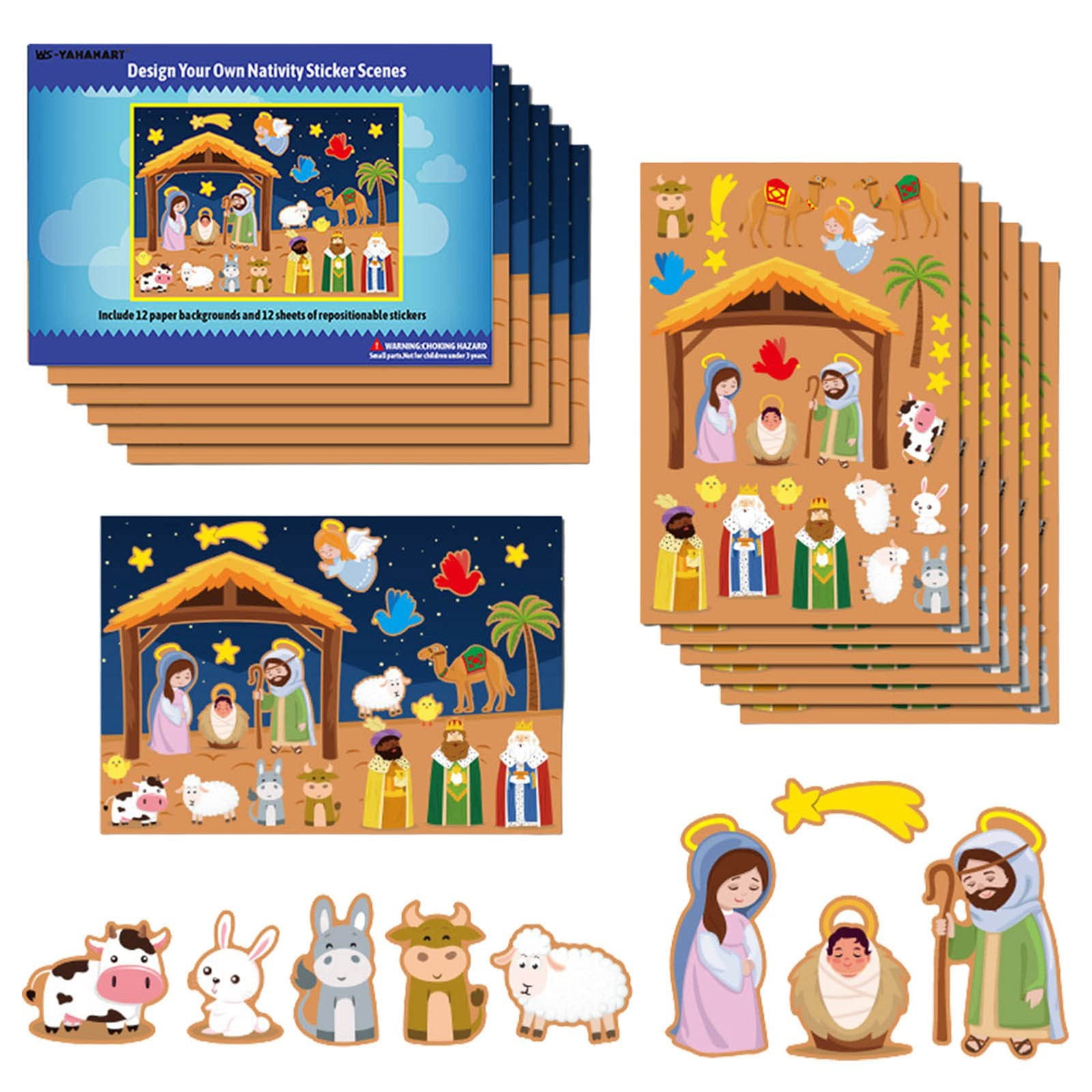 BJBSJSZ Scene Stickers for Easter Party Supplies, Easter Resurrection ...