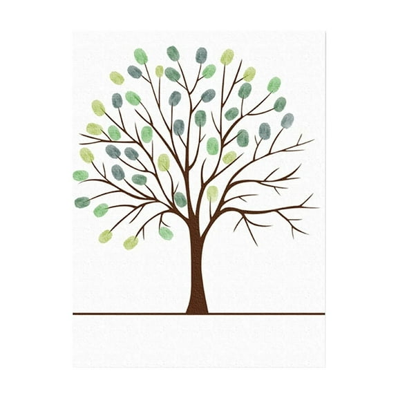 BJBSJSZ Sign In Fingerprints Tree Canvas Guest Book Fingerprint Painting Creative Tree Fingerprints Painting Decor for Wedding
