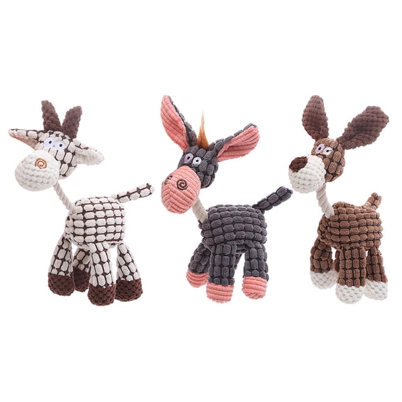 BJBSJSZ Stuffed Animal Dog Plush Chewing Toy, Dog Toys, Dog Squeaker Toys with Crinkle Paper, Cotton Rope Interactive Toys for Puppy, Small, Middle Dogs