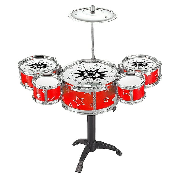 BJBSJSZ Toddler Drum Set Musical Toy Drum Set for Kids Rock Jazz Drum Kit, 2 Drum Sticks and 5 Small Drums Toys for 3 4 5 Year Old Boys Girls Gifts Ages 3-5