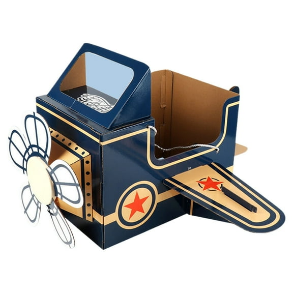 BJBSJSZ Wearable Cardboard Airplane Toy Boy Outfit Dress, Toddler Airplane Costume Cardboard Making Air Plane Interactive Toy DIY Aircraft