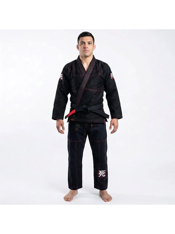 BJJ Gi For Men & Women Brazilian Jiu Jitsu Gi Preshrunk BJJ Uniform for Martial Arts Training - Size A1 Black