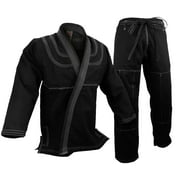 Double Weave BJJ Gi Kimono, 100% cotton Preshrunk, Jiu Jitsu Black Uniform set 500G Gi