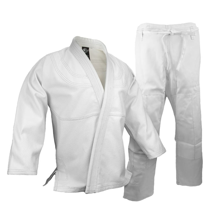 BJJ Gi Kimono, Single Weave 100% cotton Preshrunk, Jiu Jitsu Uniform White  Gi 