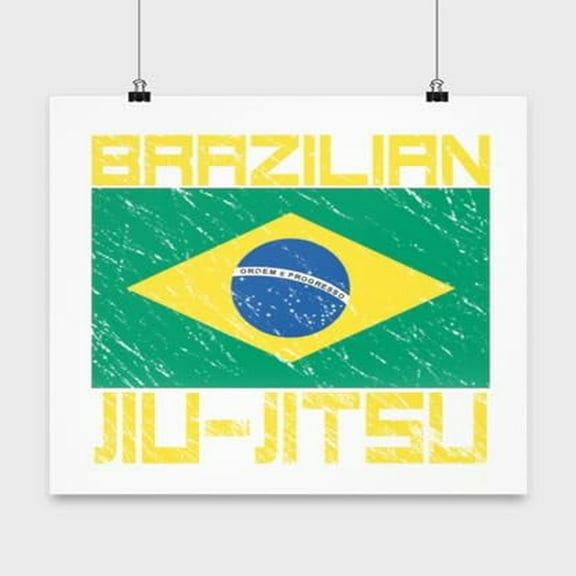 BJJ Poster - White 13x13in Brazilian Jiu-Jitsu Art for MMA Fans & Gift Ideas