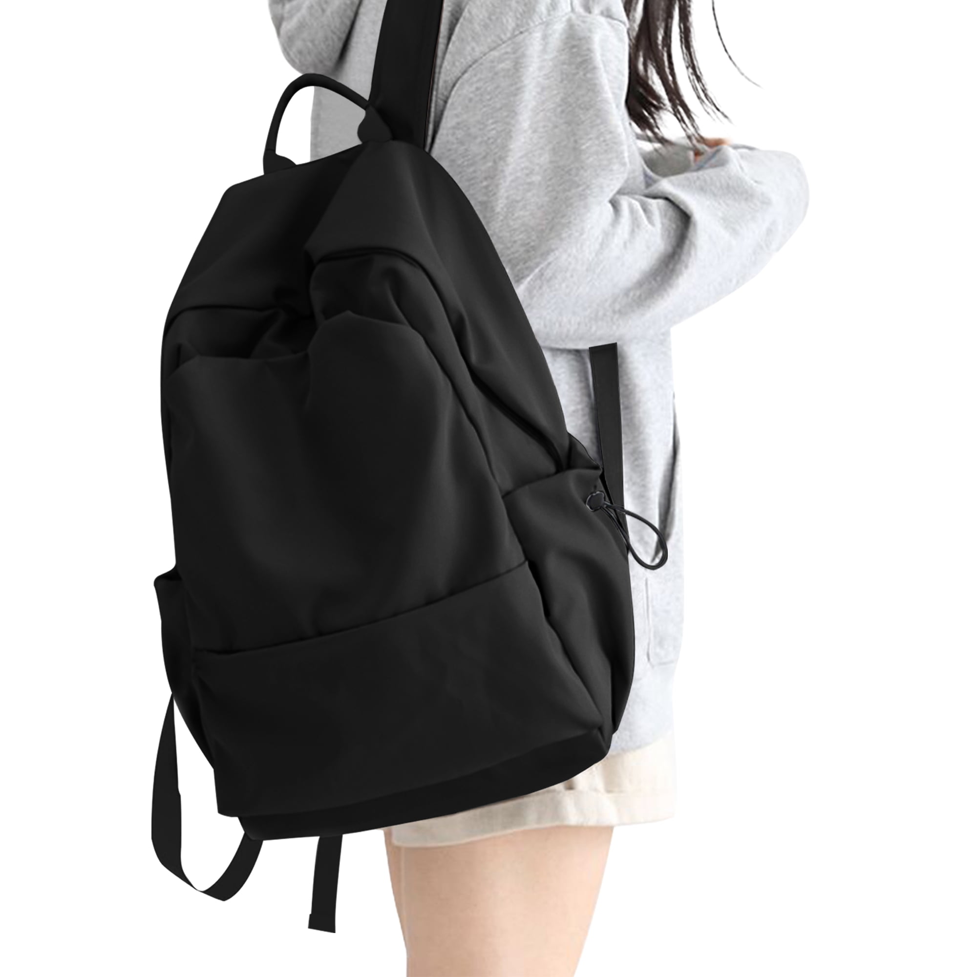 BJLFS Unisex Lightweight Water-Resistant Backpack, Black