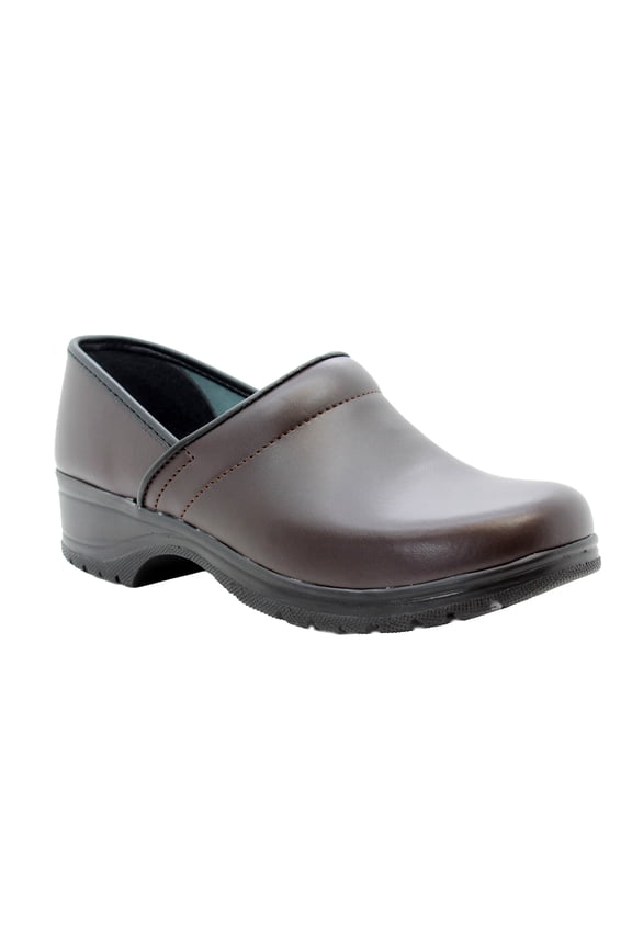 BJORK Flex Pro Closed Back Leather Clogs (Brown Leather EU-42)