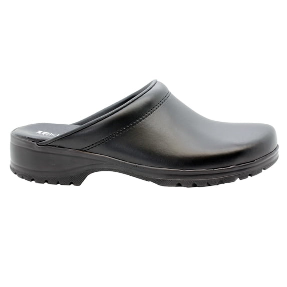 BJORK Flex Pro Open Back Leather Leather Clogs (Black Leather EU-39)