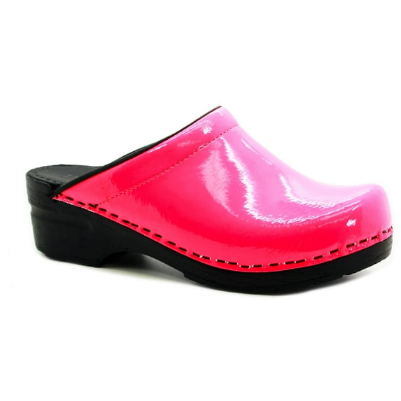 BJORK Flexible Clog in Patent Leather (Neon Pink, EU-43)