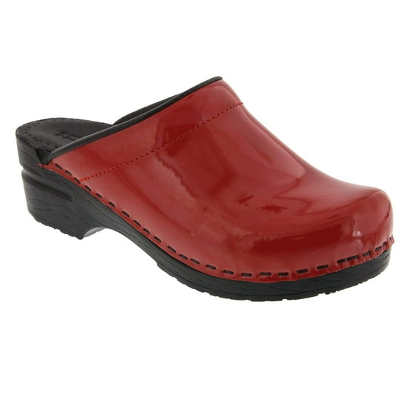 BJORK Flexible Clog in Patent Leather (Red, EU-41)