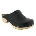 thumbnail image 1 of BJORK Maja Open Back Wood Leather Clogs (Black - EU39), 1 of 9