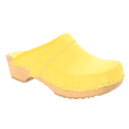 thumbnail image 1 of BJORK Maja Open Back Wood Leather Clogs (Yellow - EU38), 1 of 9