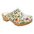 thumbnail image 1 of BJORK Maja Wood Printed Leather Clogs (Dahlia - EU42), 1 of 7