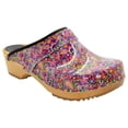 thumbnail image 1 of BJORK Peace Wood Open Back Leather Clogs, 1 of 8