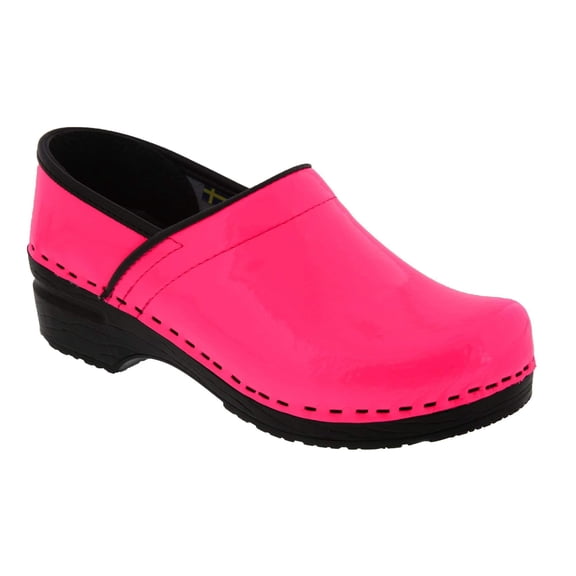 BJORK Professional Leather Clogs (Neon Pink Patent - EU39)