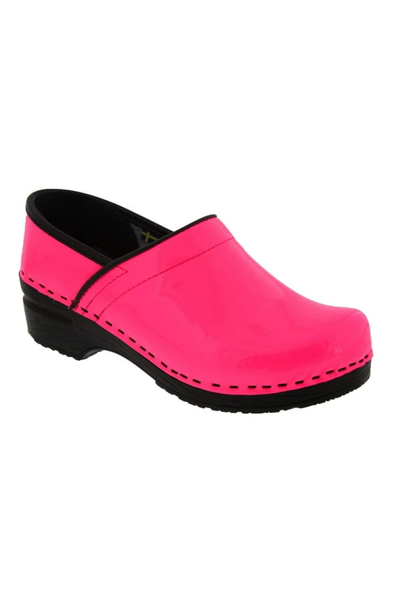 BJORK Professional Leather Clogs (Neon Pink Patent - EU39)