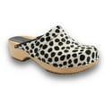 thumbnail image 1 of BJORK Safari Wood Open Back Dalmation Clogs, 1 of 8