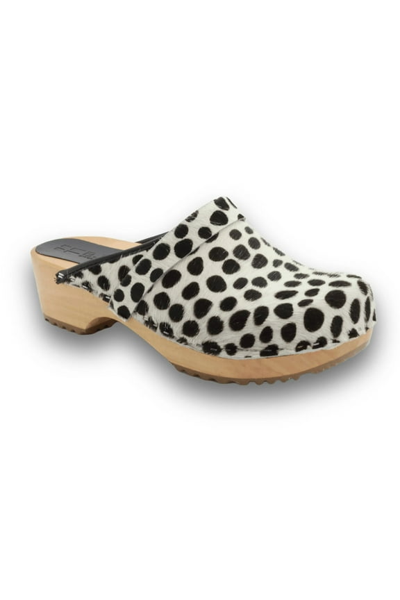 Safari Wood Open Back Dalmation Clogs