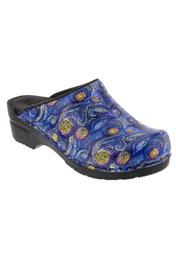 Starry Open Back Leather Clogs