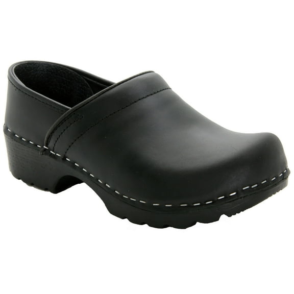 BJORK Swedish Professional Leather Clogs (Black Oiled - EU36)