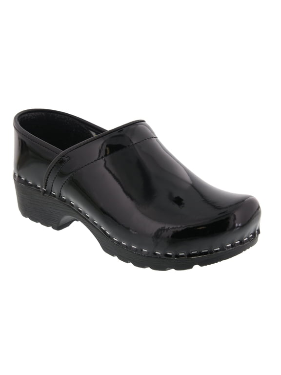 BJORK Swedish Professional Leather Clogs (Black Patent - EU38)