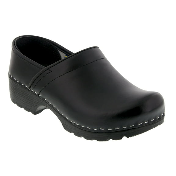 BJORK Swedish Professional Leather Clogs (Black Smooth - EU36)