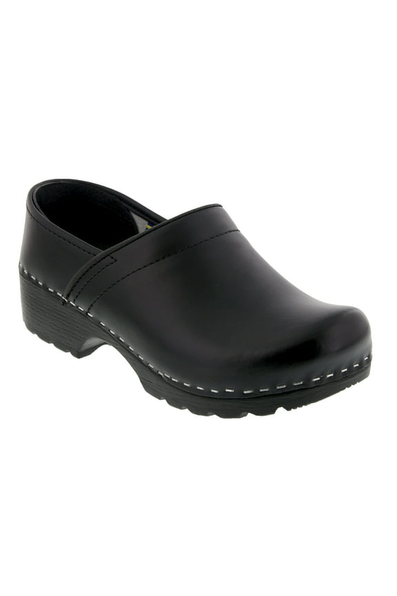 BJORK Swedish Professional Leather Clogs (Black Smooth - EU39)