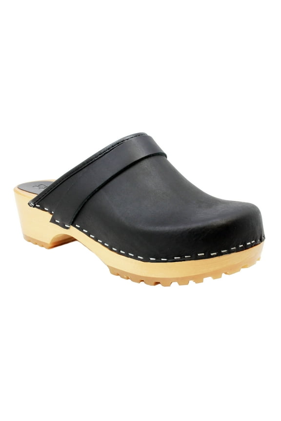BJORK Wooden Open Back Clog Grip Sole (Black, EU-40)