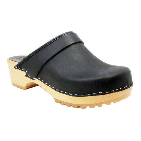 BJORK Wooden Open Back Clog Grip Sole (Black, EU-40)