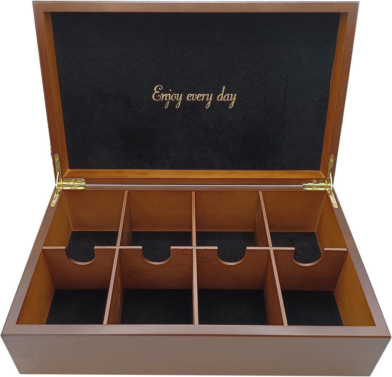 BJOYFUL&LOVED BJL Tea Bag Organizer, Wooden Tea Box with 8 Compartments ...