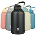 thumbnail image 1 of BJPKPK 1 Gallon Water Bottle Insulated, Dishwasher Safe 128oz Large Water Jug with Metal Handle & BPA Free Spout Lid, Stainless Steel Metal Water Bottle for Gym, Sports & Hiking, Black, 1 of 6