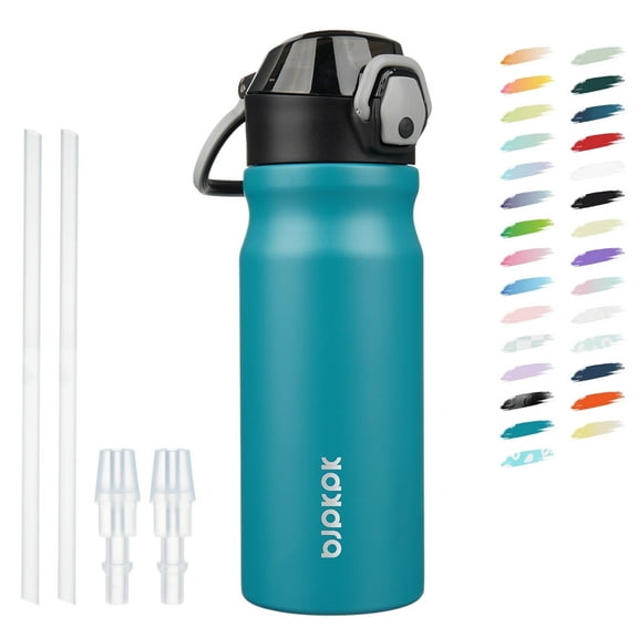 BJPKPK 18oz Stainless Steel Water Bottle with Straw, Insulated Water Bottle with Leak Proof Lid, Laguna
