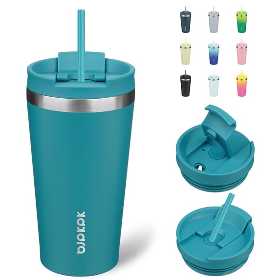 BJPKPK 18oz Tumbler With lid And Straw Stainless Steel Travel Coffee Mug Insulated Tumblers Cups,Laguna
