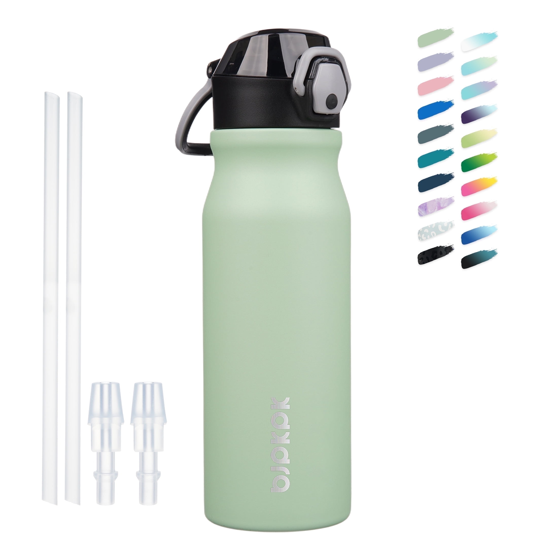 BJPKPK 25oz Stainless Steel Water Bottle with Straw, Insulated Water Bottle, Macaron Green