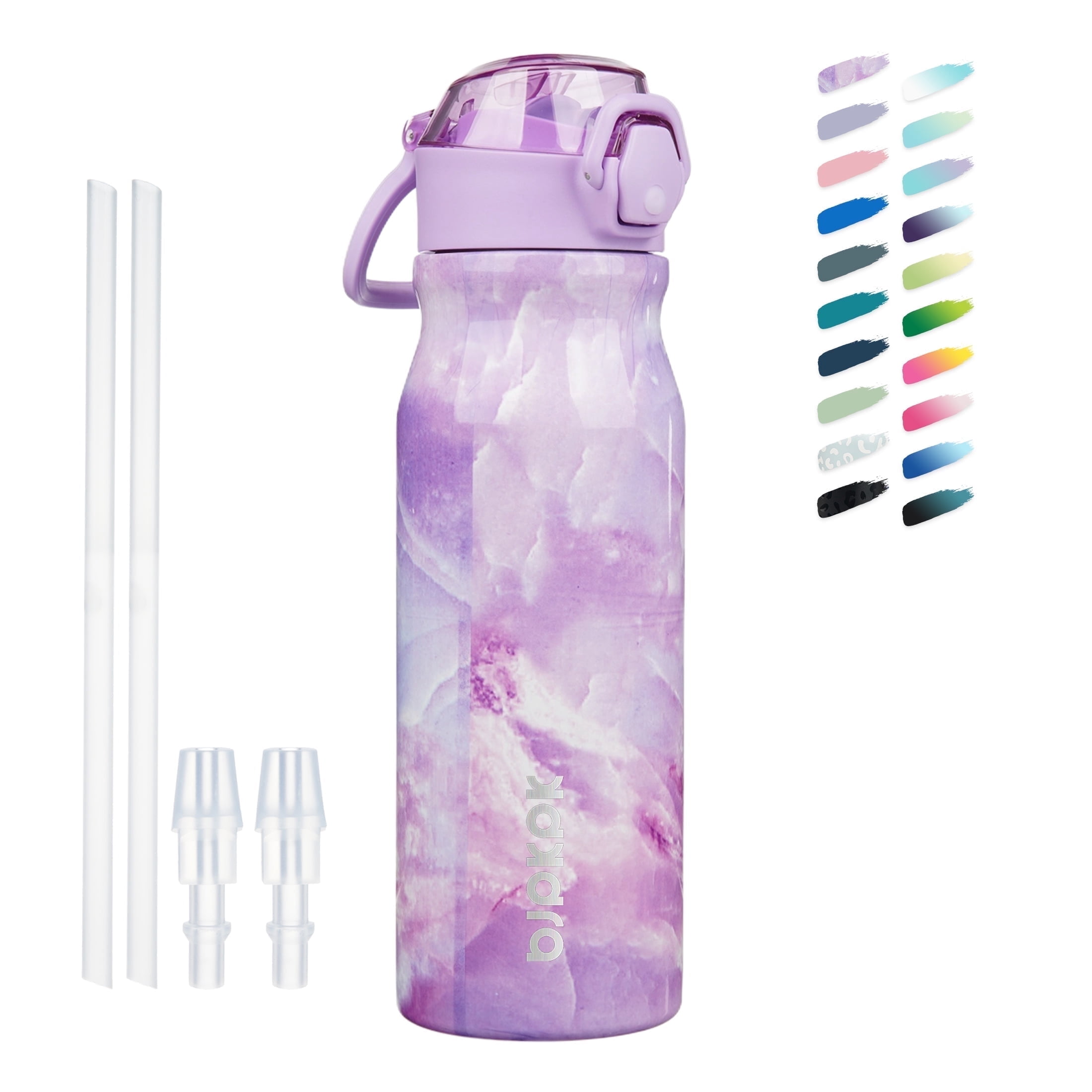 BJPKPK 40oz Insulated Stainless Steel Water Bottle With 3 Lids - Rose Pink, BPA Free