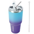thumbnail image 1 of BJPKPK 30oz Color Block Tumbler With Lid And Straw,Stainless Steel Double Wall Vacuum Insulated Tumblers,Ocean Dream, 1 of 6