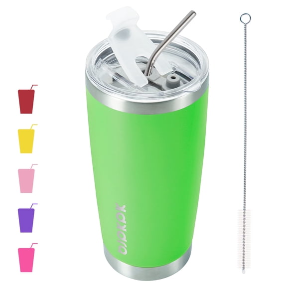 BJPKPK 30oz Insulated Tumbler with Lids and Straw, Stainless Steel Travel Coffee Tumbler,Powder Coated Travel Mug,Light Pink