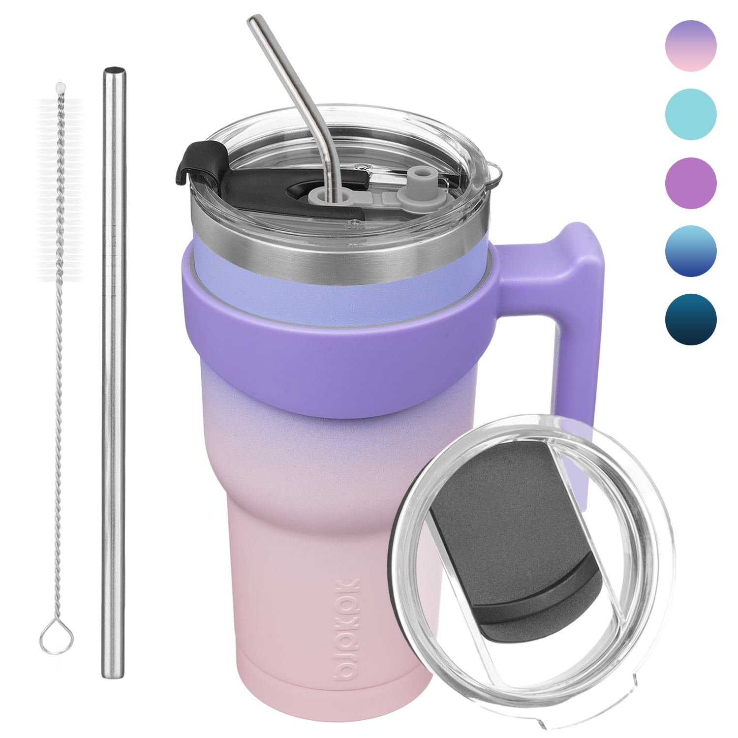 BJPKPK 30oz Travel Coffee Tumbler,Stainless Steel Insulated Cup with Handle and Lid,Pastel ...