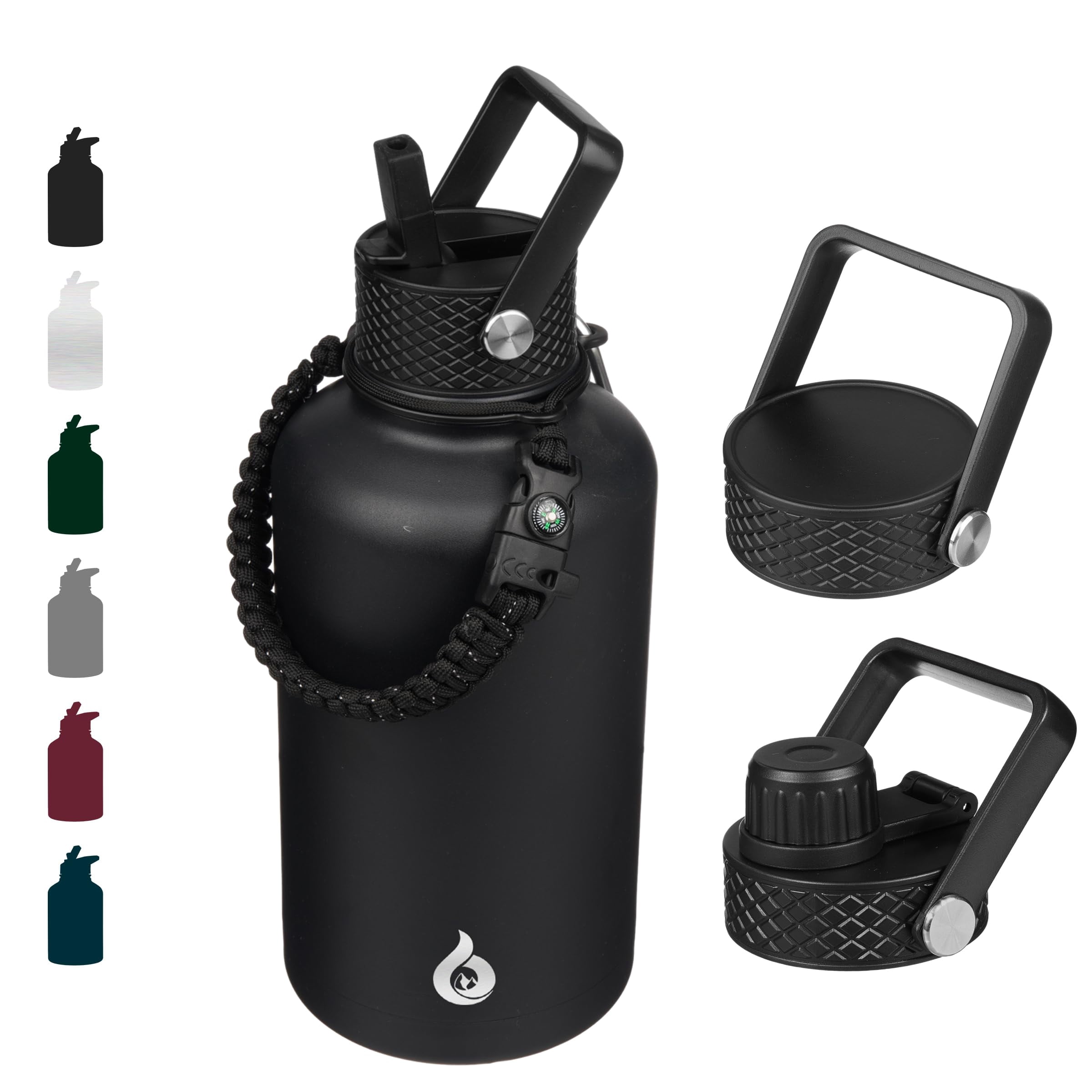 Custom Insulated Stainless Steel Water Bottle - Personalized With Name/Logo, 12oz Or 26oz, Straw Lid
