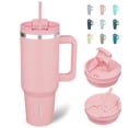 thumbnail image 1 of BJPKPK Insulated Tumblers With Handle And Straw 40 oz Stainless Steel Tumbler Cups With Lid,Light Pink, 1 of 7
