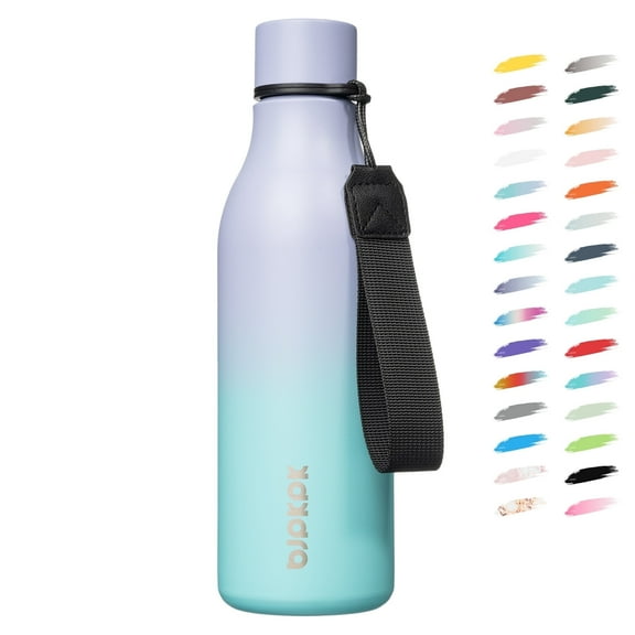 BJPKPK Insulated Water Bottles, 18 oz Stainless Steel Metal Water Bottle with Strap, BPA Free Leak Proof Thermos, Mugs, Flasks, Reusable Water Bottle for Sports & Travel, Oasis