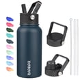 thumbnail image 1 of BJPKPK Insulated Water Bottles with Straw Lid, 27oz Stainless Steel Water Bottle with 3 Lids, Leak Proof BPA Free Metal Thermos Mug, Sports Water Bottle Keep Cold & Hot- Navy Blue, 1 of 7