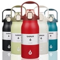 thumbnail image 1 of BJPKPK Insulated Water Bottles&nbsp;with Straw, 45 oz Stainless Steel Metal Water Bottle with One-handed Opening Lid, BPA Free Reusable Water Bottles, Jugs, Thermos for Gym Sports Outdoors, Red, 1 of 6