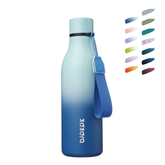 BJPKPK Insulated Water Bottles with Strap, 18oz Stainless Steel Metal Flask,Sky