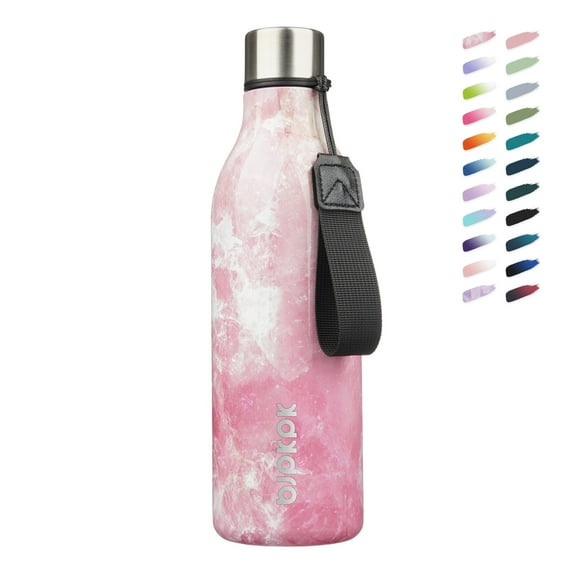 BJPKPK Insulated Water Bottles with Strap,25oz Stainless Steel Metal Flask,Blossom