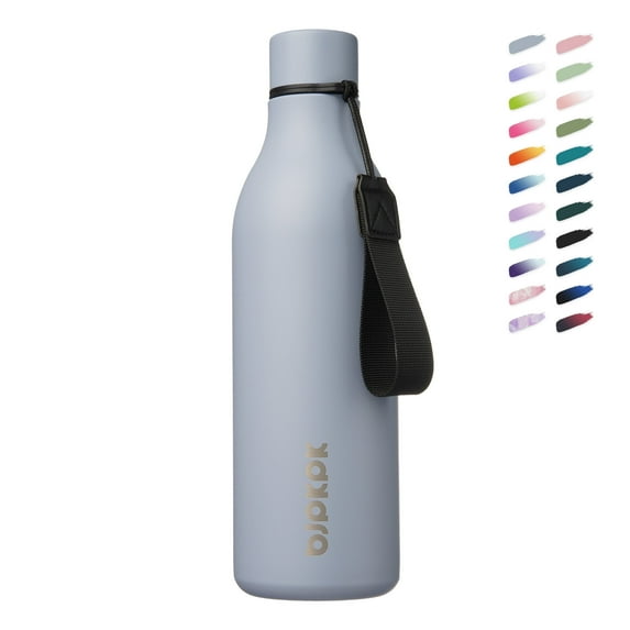 BJPKPK Insulated Water Bottles with Strap,25oz Stainless Steel Metal Flask,Mist Gray