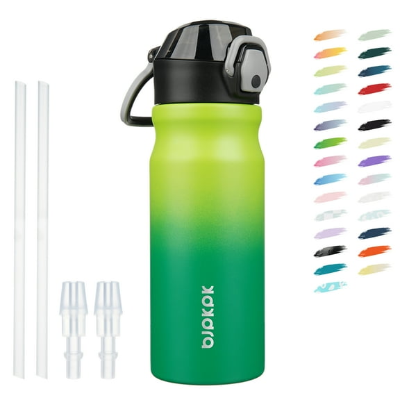 BJPKPK Stainless Steel Insulated Water Bottle With Straw Lid 18oz Reusable Metal Thermos Bottles Keep Cold And Hot,Bamboo Grove