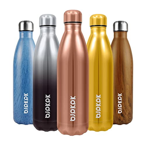 BJPKPK Edelstahl-Wasserflasche – Doppelwandig, Isoliert, 750 Ml, Marmor-Look
